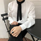 idol bi-color bowtie shirt Ot5096
