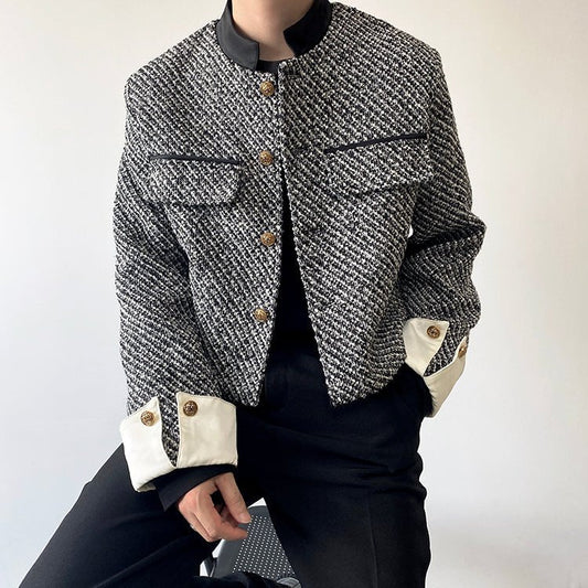 gray tweed jacket Ot4325